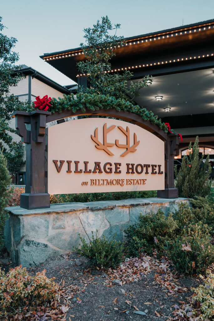 Sign in front of Village Hotel at Biltmore