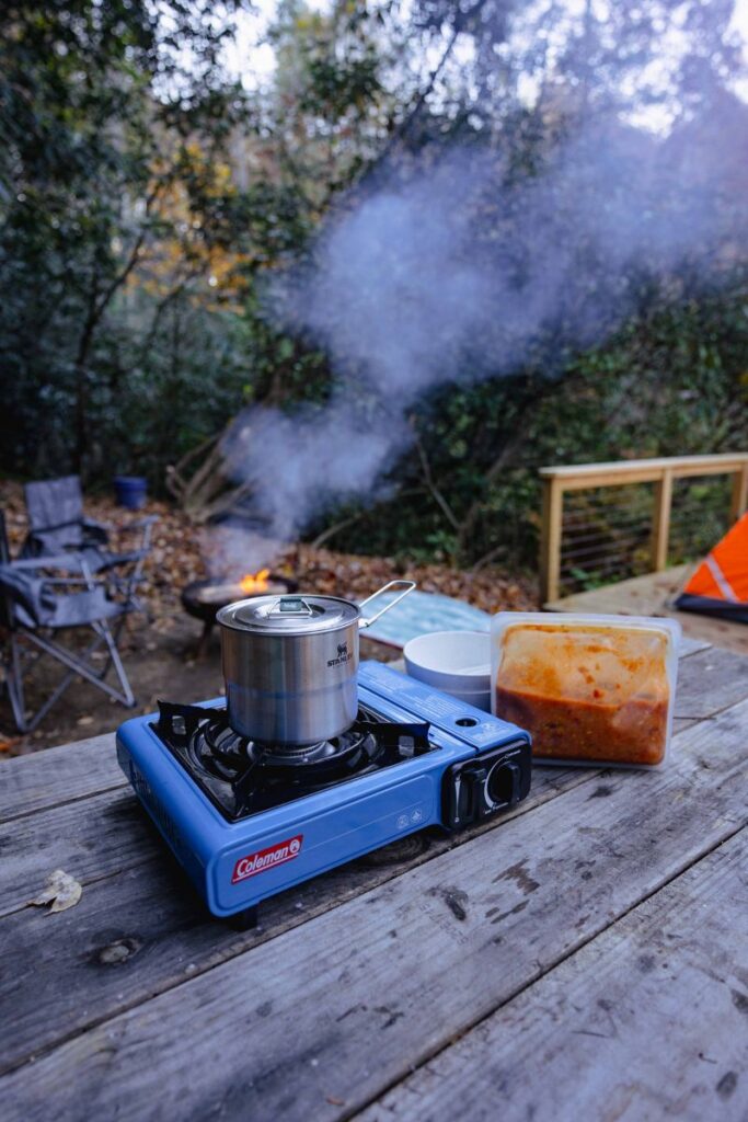 Camping stove and chili