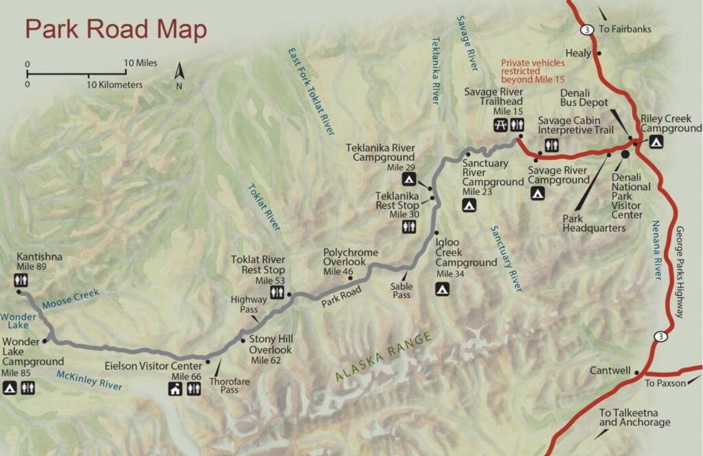 Map of Denali National Park