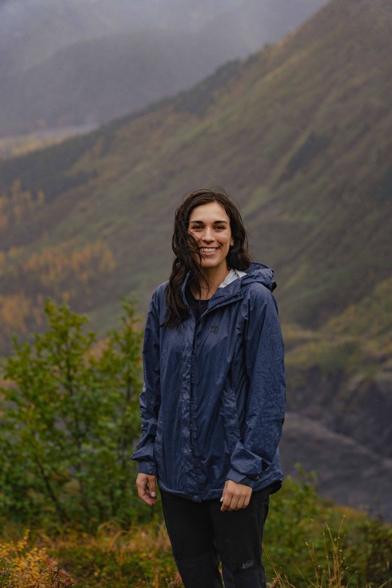 Hiker on the Harding Icefield Trail in Kenai Fjords National Park